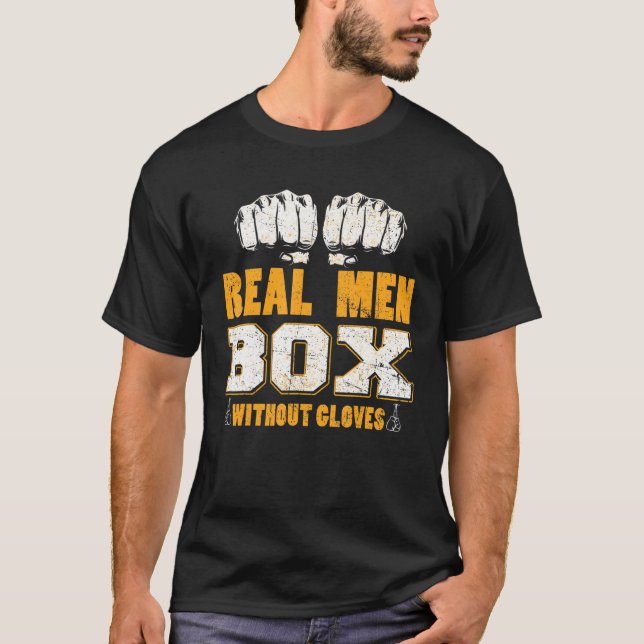 T-shirt Véritable boîte Homme sans gants Bareknuckle Boxe (Devant)