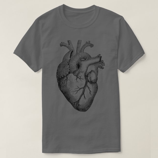 T-shirt Véritable dessin du coeur humain anatomique (Design devant)