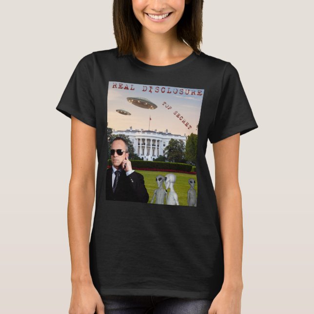 T-shirt Véritable divulgation, OVNIs, . Aliens, PAU, Espac (Devant)