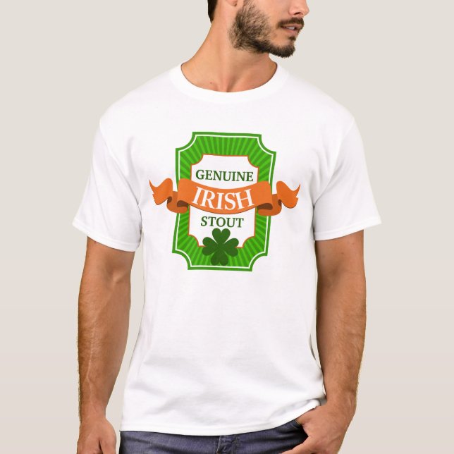 T-shirt Véritable étiquette et ruban irlandais (Devant)