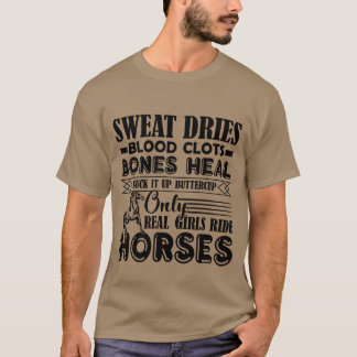 T-shirt Véritable Filles Ride Horses fille