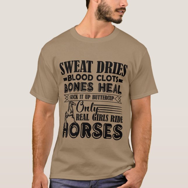 T-shirt Véritable Filles Ride Horses fille (Devant)