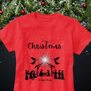 T-shirt Véritable histoire chrétienne Nativité de Noël Jés