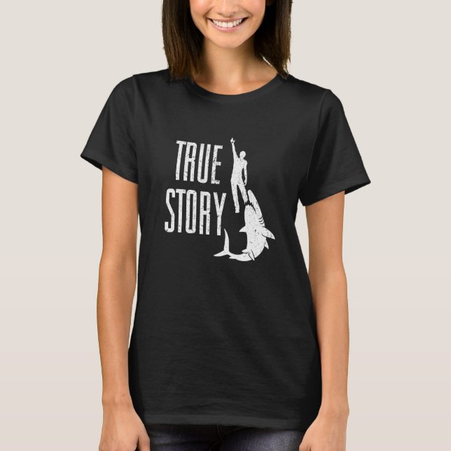 T-shirt Véritable histoire Requin mangeant la jambe Amputé (Devant)