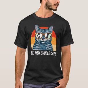 T-shirt Véritable Homme Cuddle Chats Tee Mens Chat Papa Pa