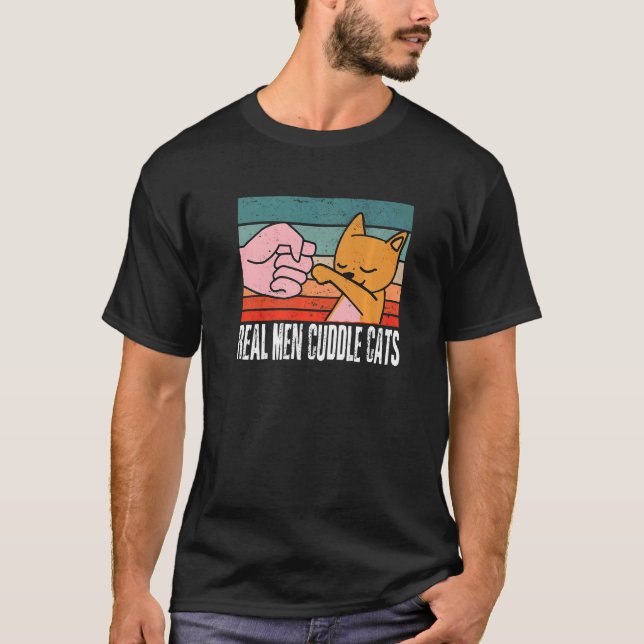T-shirt Véritable Homme Cuddle Chats Tee - shirts Chat Per (Devant)