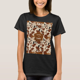 T-shirt Véritable motif en cuir de vache Latte 100% Neut