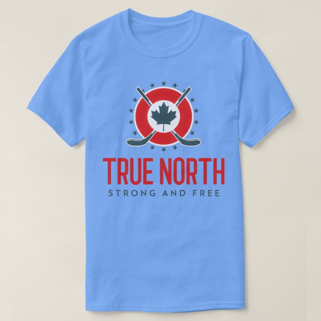 T-shirt Véritable North Fort et Hockey libre Canada Maple  (Design devant)