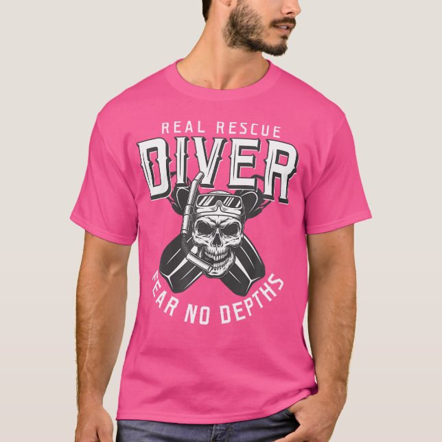 T-shirt Véritable Secourt Plongeur Crainte Aucune Profonde (Devant)