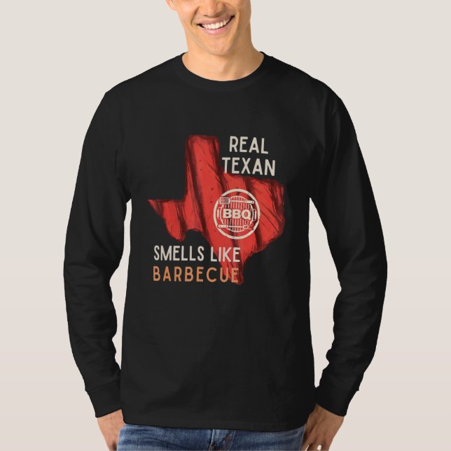 T-shirt Véritable Texan Sent Comme Barbecue Griller Papa (Devant)