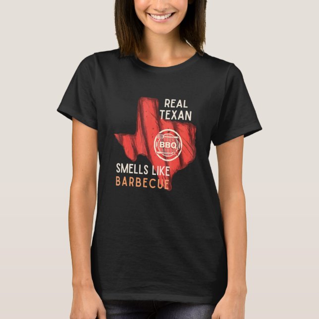 T-shirt Véritable Texan Sent Comme Barbecue Griller Papa (Devant)
