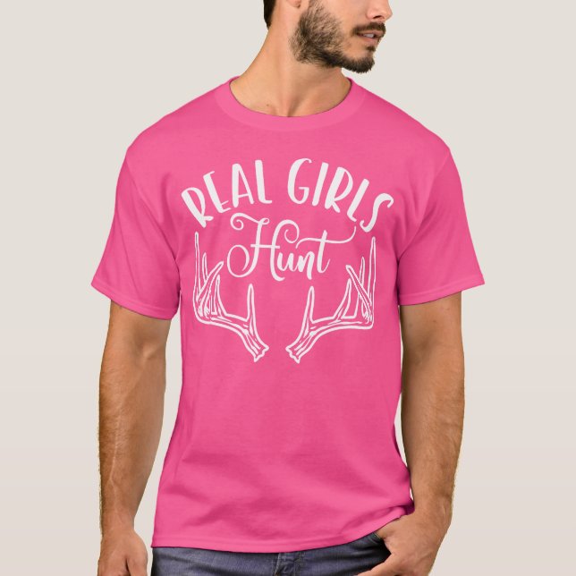 T-shirt Véritables Filles Chasse Amusants Deer Chasse (Devant)