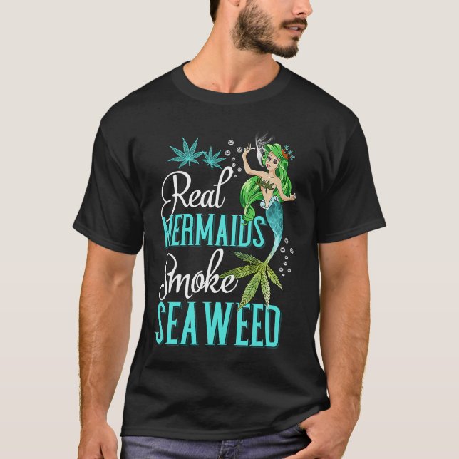 T-shirt Véritables Sirènes Fumer Des Algues Pour Les Fille (Devant)