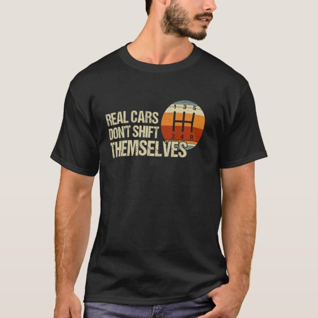 T-shirt Véritables voitures ne se déplacent pas 5 vitesse  (Devant)
