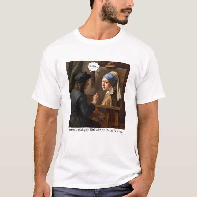 T-shirt Vermeer working on Girl with Oyster Earring. (Devant)