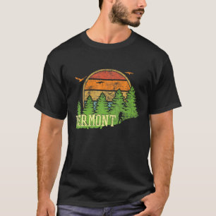 T-shirt Vermont Green Mountains Randonnée Rétro Vintage