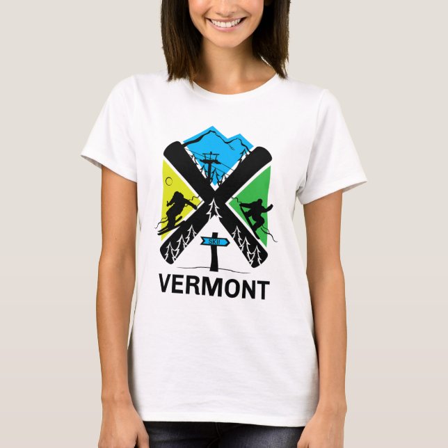 T-shirt Vermont Ski T Shirt - Skiing And Snowboard Accesso (Devant)