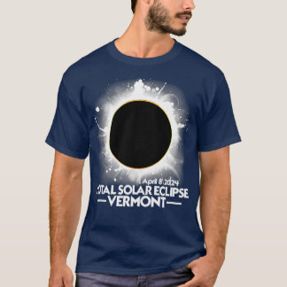 T-shirt VERMONT Total Éclipse Solaire 2024 8 avril Totalit