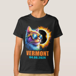 T-shirt Vermont Total Solaire Eclipse 2024 Cat Solaire Ecl