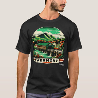 T-shirt Vermont Vistas Green Mounts Maple American Vint