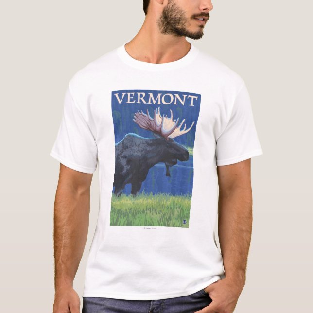 T-shirt VermontMoose dans le clair de lune (Devant)
