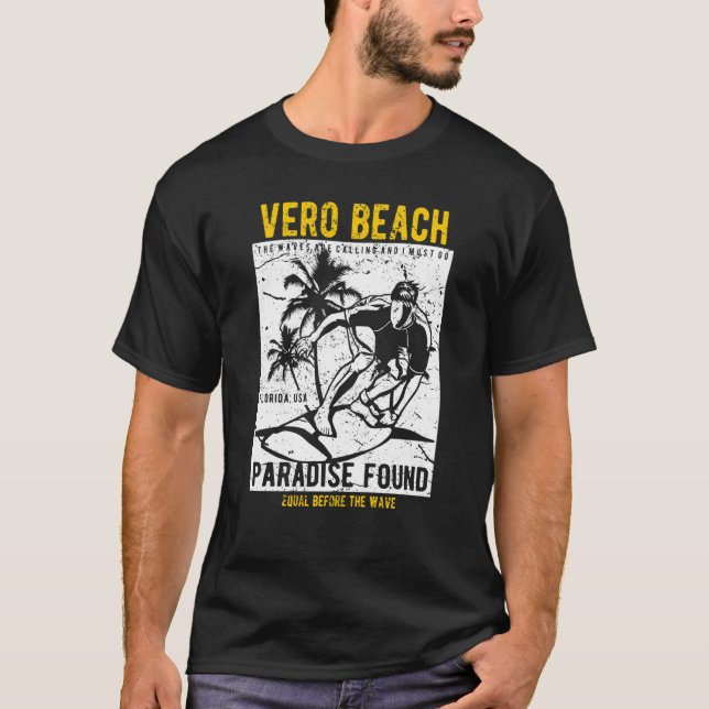 T-shirt Vero Beach Florida Retro Distressed Style Souvenir (Devant)