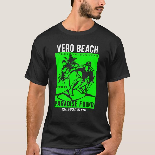 T-shirt Vero Beach Florida Retro Style Souvenir  1 (Devant)