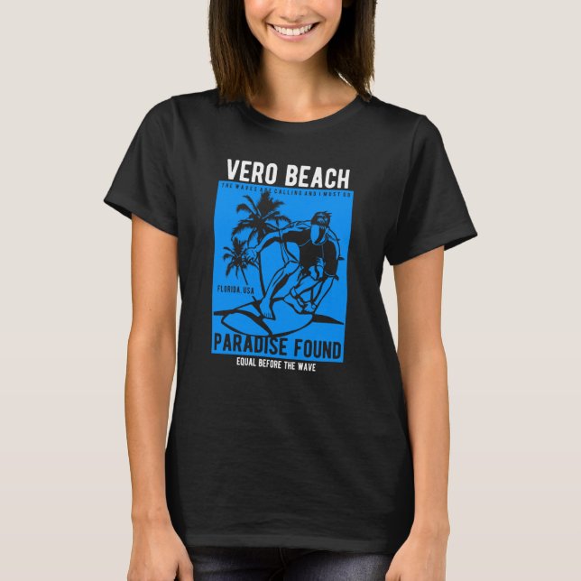 T-shirt Vero Beach Florida Retro Style Souvenir  10 (Devant)