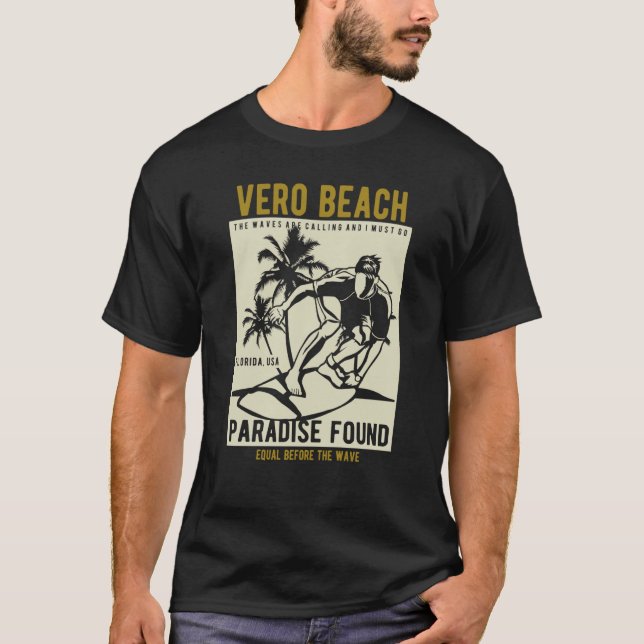 T-shirt Vero Beach Florida Retro Style Souvenir  11 (Devant)
