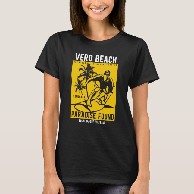 T-shirt Vero Beach Florida Retro Style Souvenir  5 (Devant)