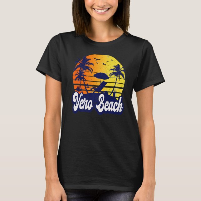 T-shirt Vero Beach Florida Sunset Beach Retro Premium (Devant)