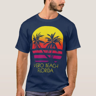 T-shirt Vero Beach Floride Palmiers tropicaux coucher de s