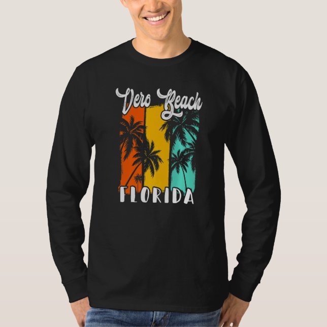 T-shirt Vero Beach Palm Trees Beach Florida Retro Vacation (Devant)