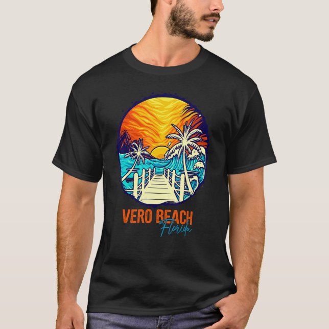 T-shirt Vero Beach Sunset Matching Vacation Friends Family (Devant)