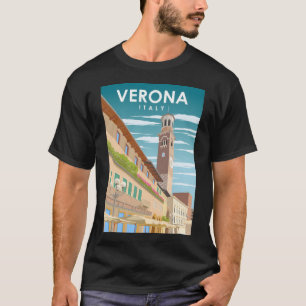 T-shirt Vérone Italie Vintage Minimal Rétro Affiche de voy