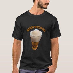 T-shirt Verre à bière moussant drôle de Beer O'Clock