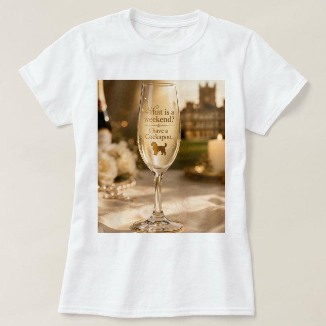 T-shirt Verre à Champagne Cockapoo | Cadeau Drôle pour Ama (Design devant)