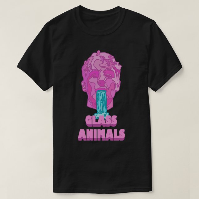 T-shirt Verre Animaux Cascades de soude Tête et logo (Design devant)