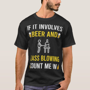 T-shirt Verre Brillant De Bière Et De Verre
