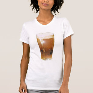 T-shirt Verre de bière avec la mousse