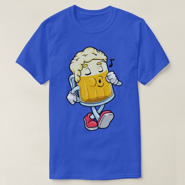T-shirt Verre de bière avec mousse (Design devant)