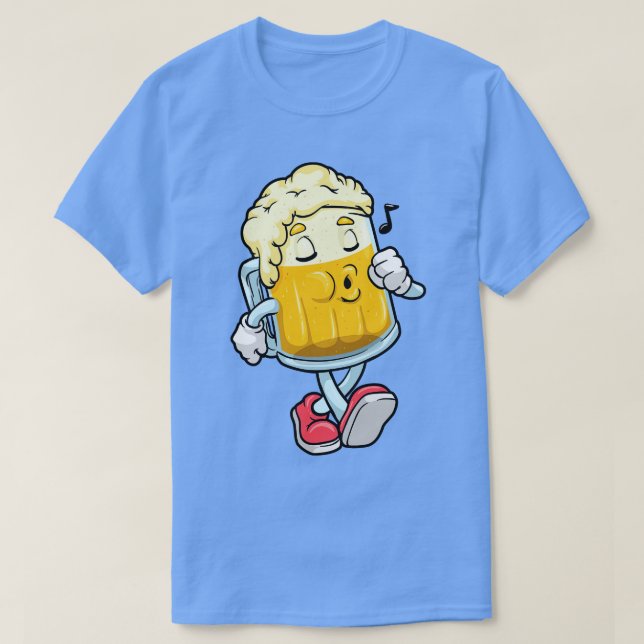 T-shirt Verre de bière avec mousse (Design devant)