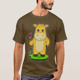 T-shirt Verre de girafe de vin rouge