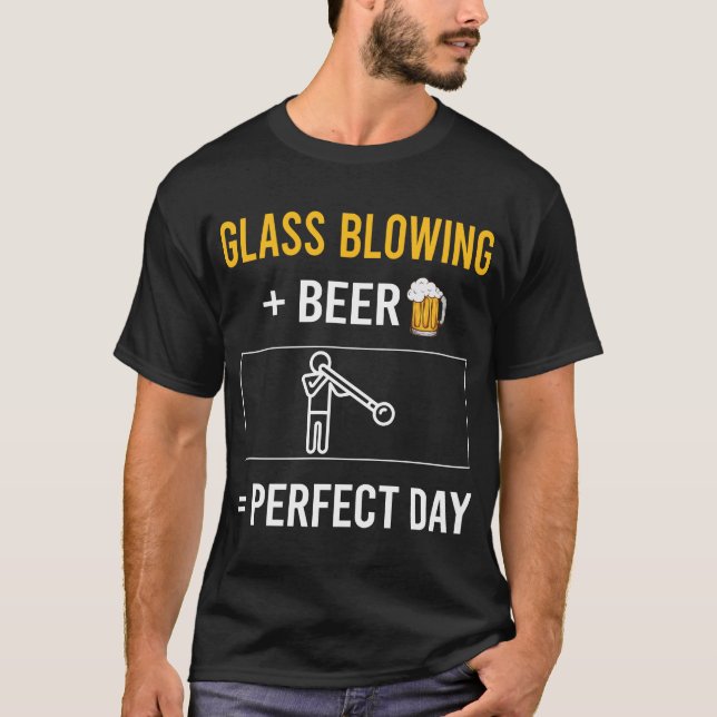 T-shirt Verre de jour de la bière soufflante soufflante so (Devant)