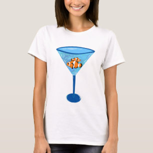 T-shirt Verre de Martini de poissons de clown de Fishtini