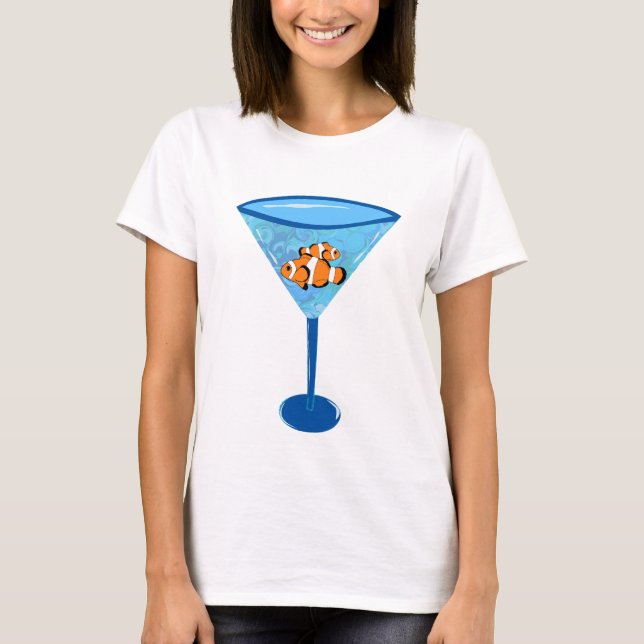 T-shirt Verre de Martini de poissons de clown de Fishtini (Devant)