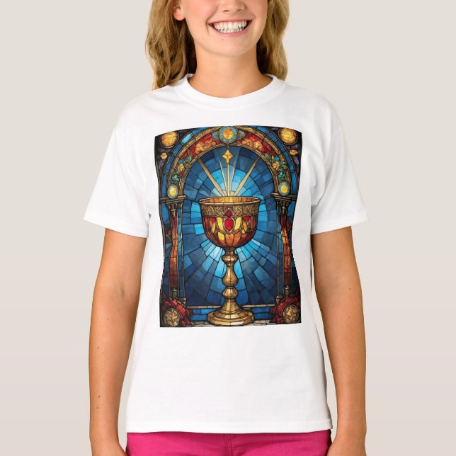 T-shirt Verre de Saint Graal catholique (Devant)