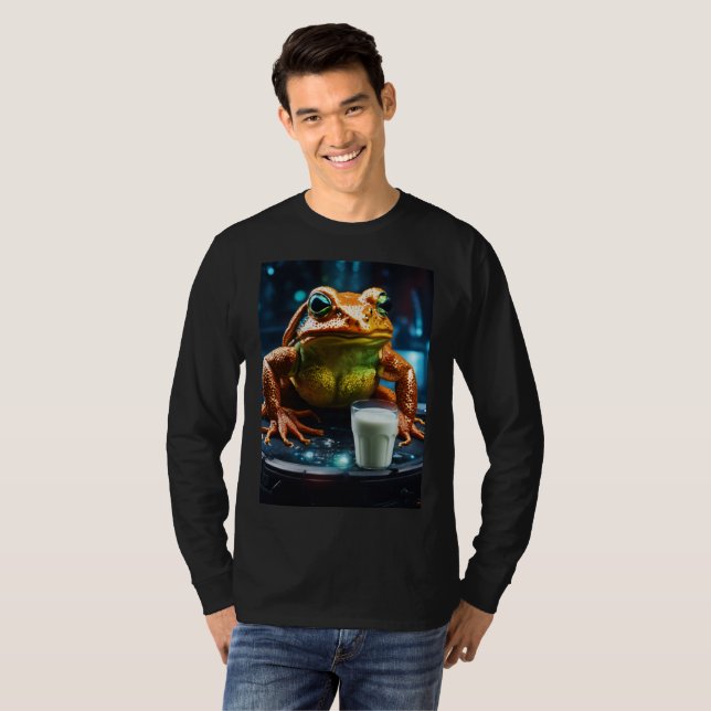T-shirt Verre démoniaque de lait au-dessus d'un cerveau hu (Devant entier)