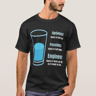 T-shirt Verre d'ingénieur drôle deux fois plus grand que n