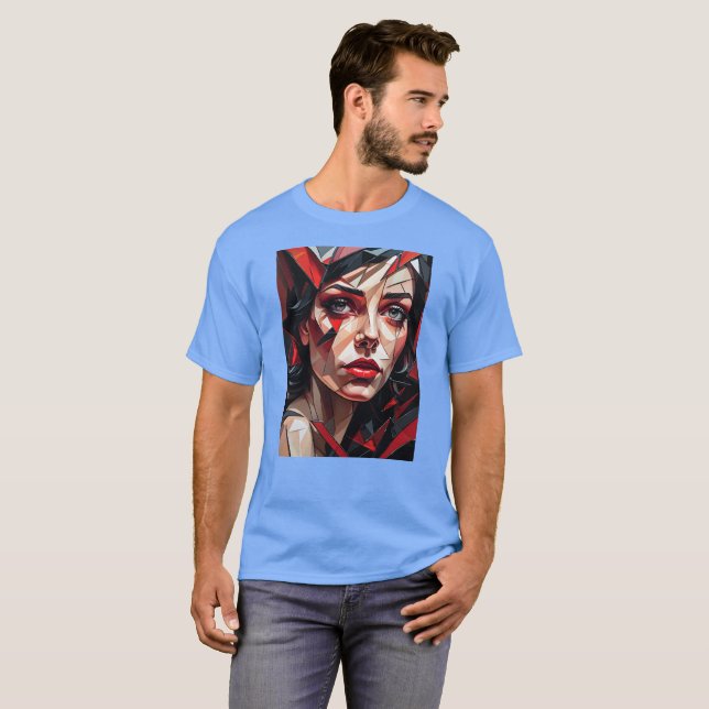 T-shirt Verre femme visage abstrait (Devant entier)